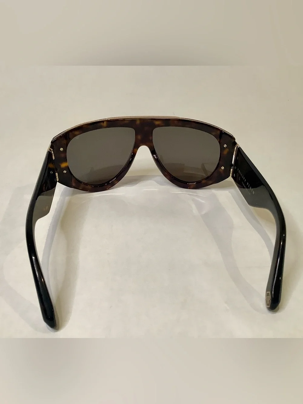 Philipp Plein Tortoiseshell Sunglasses with Gradient Gray Lenses